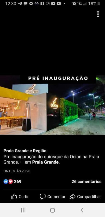 Apto Ocian Centro Praia Grande Bagian luar foto